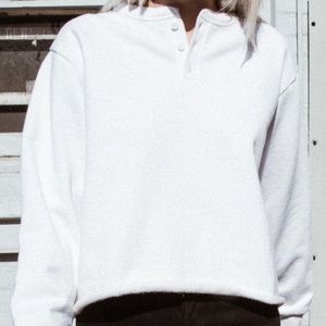 White Henley allie fleece top brandy Melville✨
